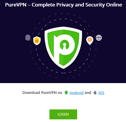 purevpn window客户端登录界面