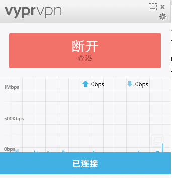使用 vyprvpn 成功连接上了香港节点