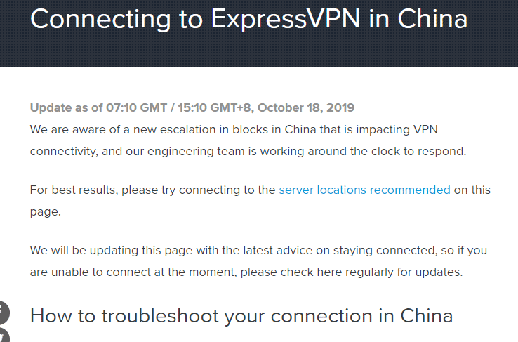 ExpressVpn China updates status實時更新頁面