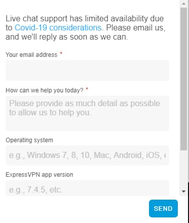 expressvpn在線客服因為新冠狀疫情原因改為郵件方式