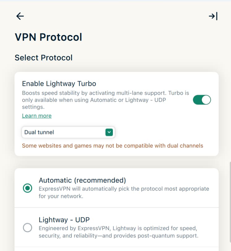 使用auto协议，勾选enable turbo