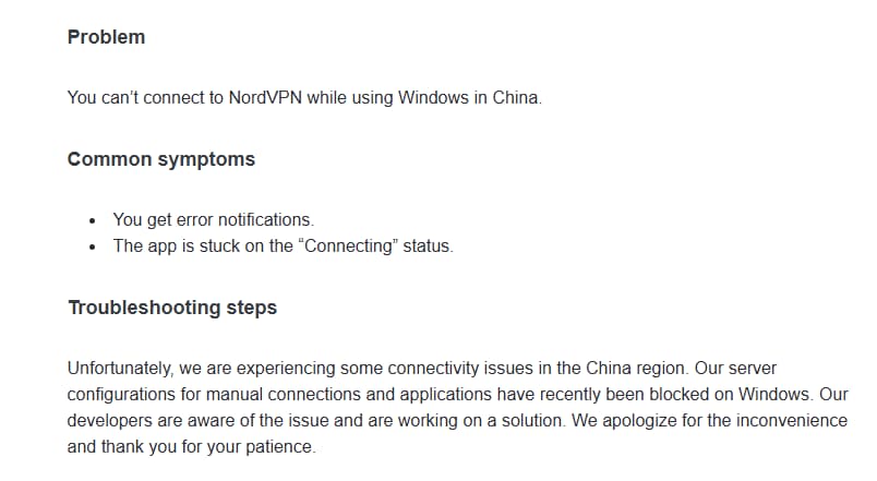 window下無法使用nordvpn進行連接