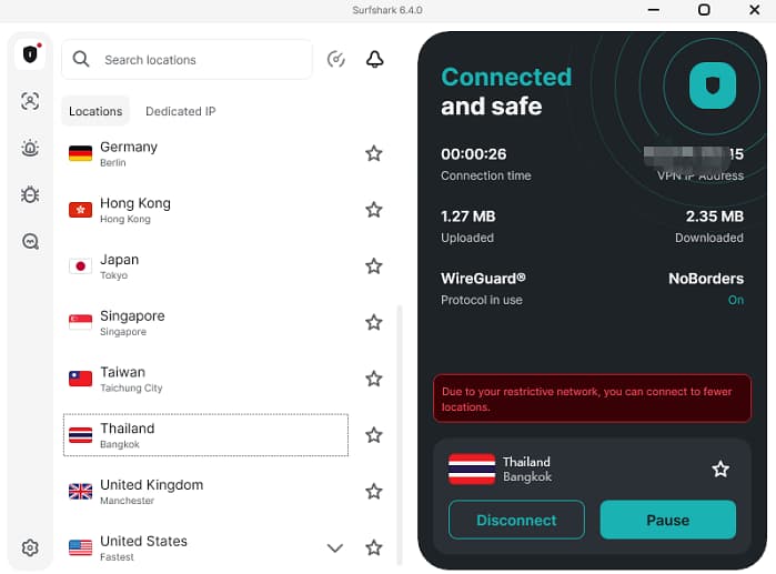 泰国节点连接正常
