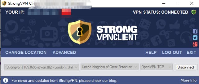 成功连上英国节点