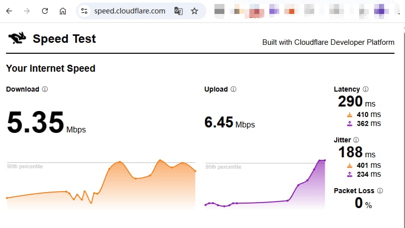 window下连上美国 altanta 节点后使用 speedtest 进行测速