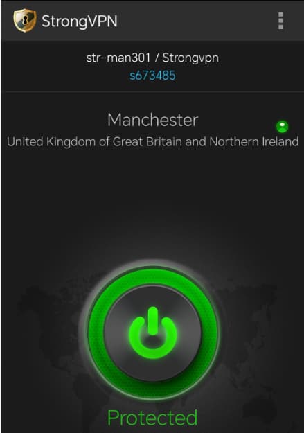 android 下成功连上United Kingdom of Great Britain-str-man301节点