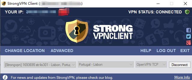 window下成功連上Portugal-Lisbon-str-lis301節點